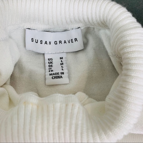 Susan Graver-WhiteLongSleeves-ColdShoulder.Medium - Picture 7 of 7